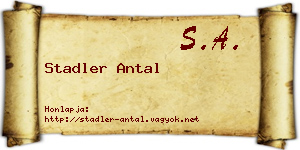 Stadler Antal névjegykártya